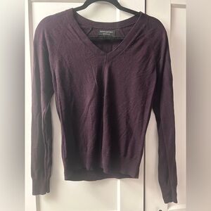 Banana Republic Deep Purple V-Neck Forever Sweater